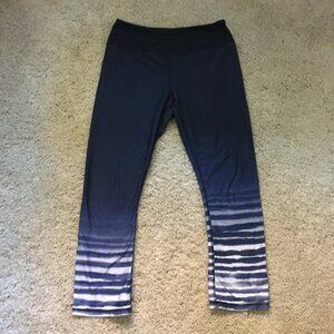 Kyodan White-Capped Waves Cropped High-Waist Yoga Pants Size Small